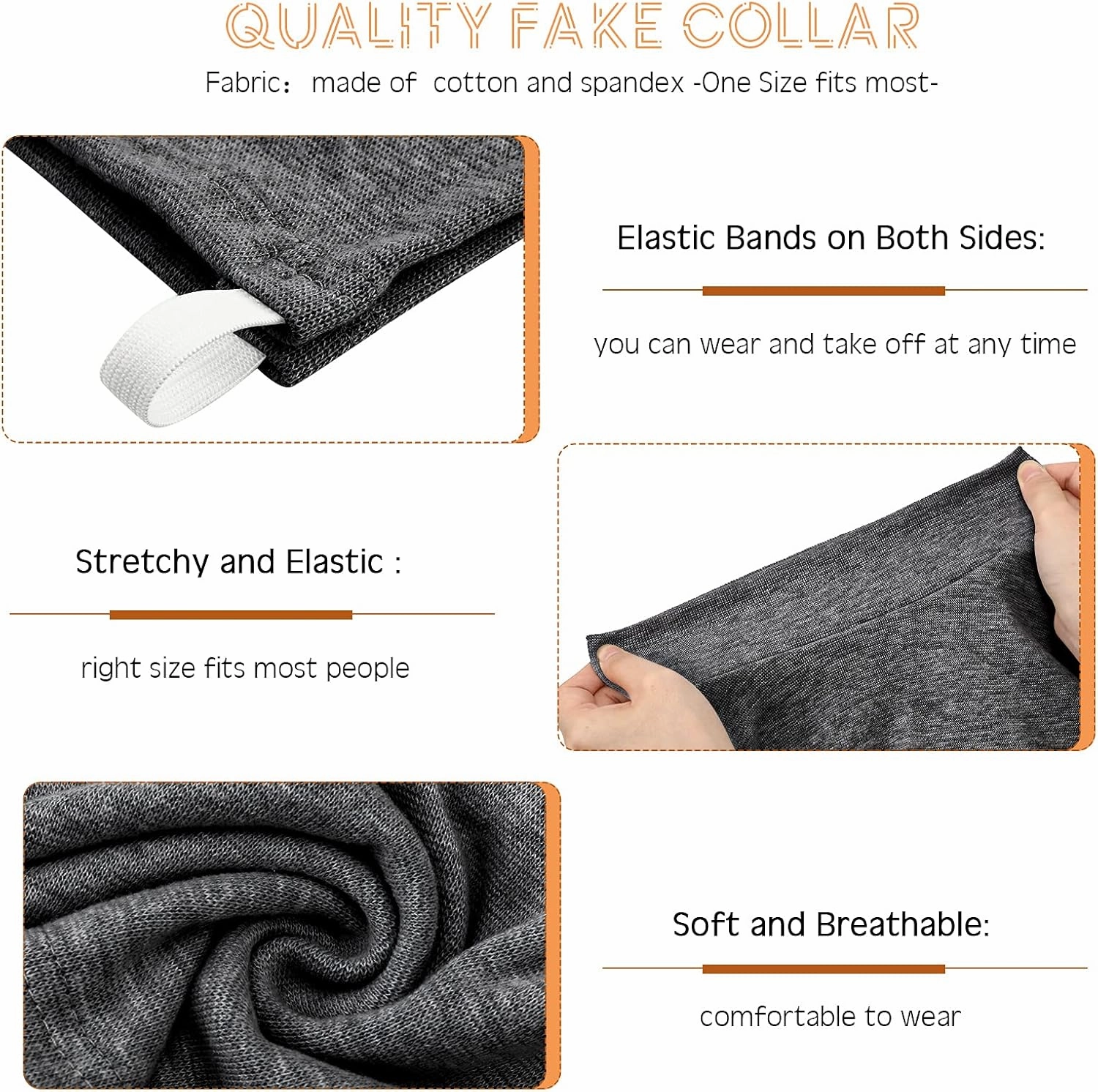 Fake Turtleneck Dickey Detachable Collars Set Half Top Mock Blouse Collar for Women Men