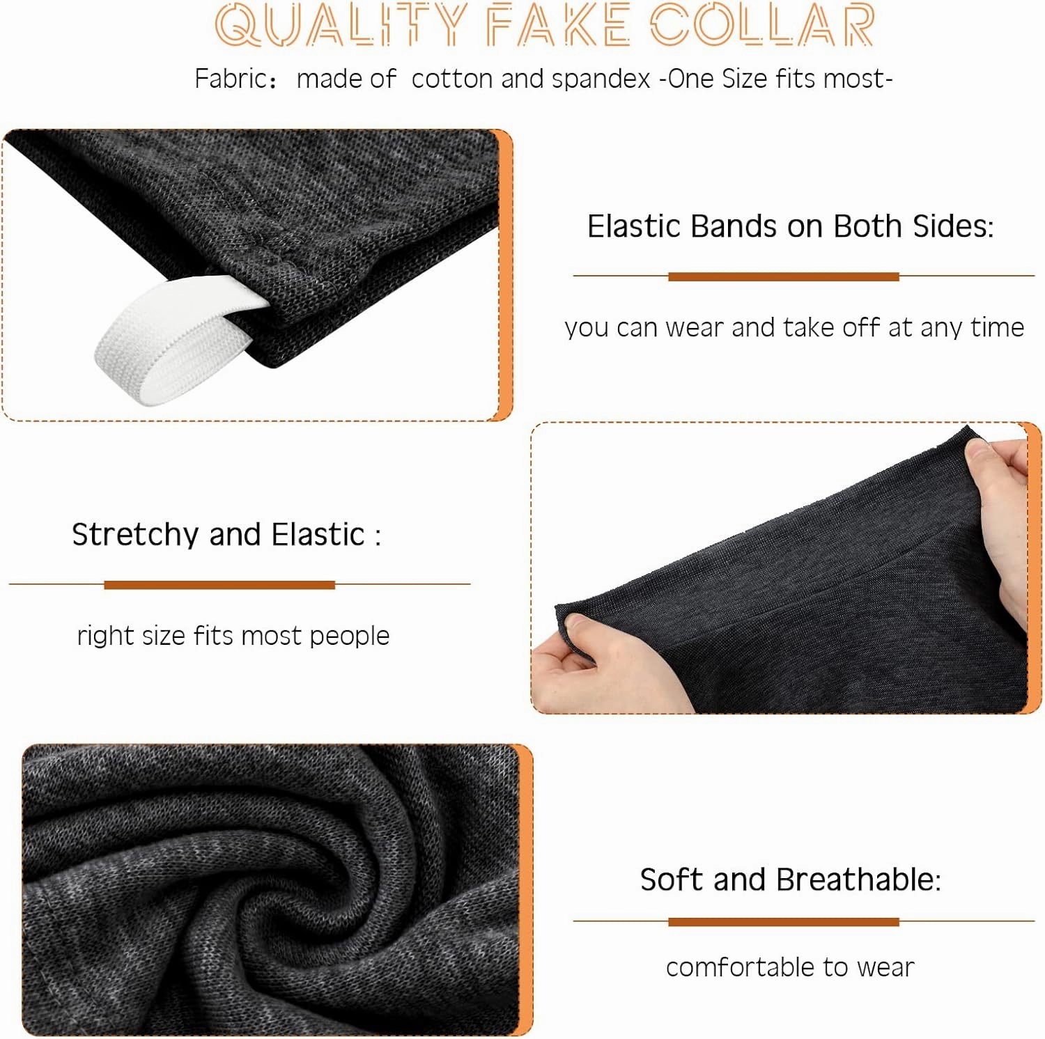 Fake Turtleneck Dickey Detachable Collars Set Half Top Mock Blouse Collar for Women Men
