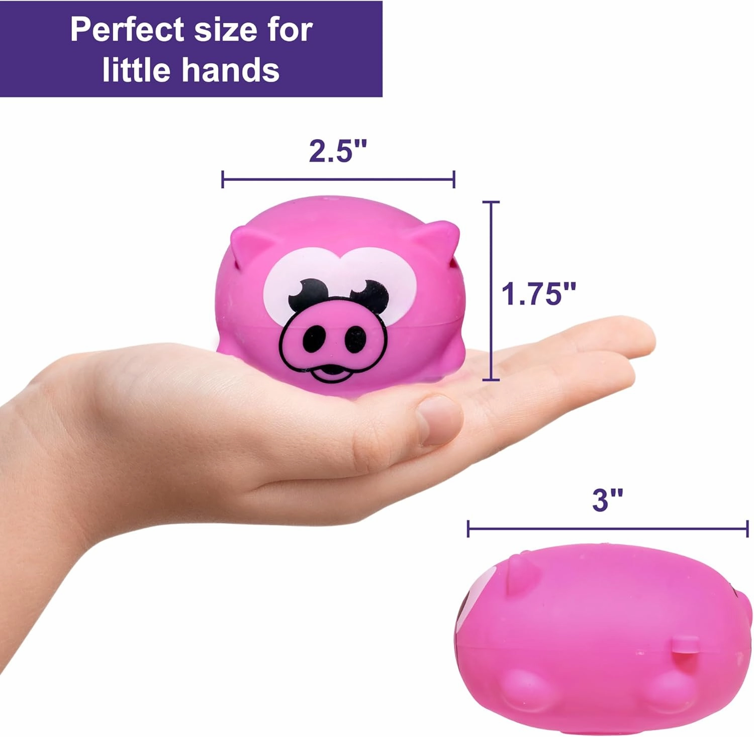 Farm Fresh Chubby Barnyard Animals Fidget Toys – 3 Pack of Squishy Toys for Kids – Soft & Squeezable Party Favor – Cute Stress Relief Gift Includes Horse, Cow & Pig