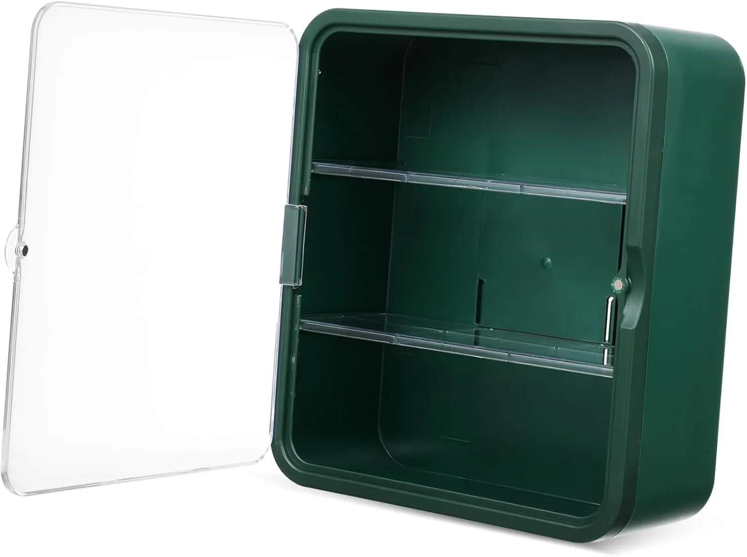 FAVOMOTO Action Figure Display Shelf with Removable Shelves Transparent Window and Magnetic Door Space Saving Display Case for Collectibles and Figurines