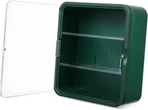 FAVOMOTO Action Figure Display Shelf with Removable Shelves Transparent Window and Magnetic Door Space Saving Display Case for Collectibles and Figurines
