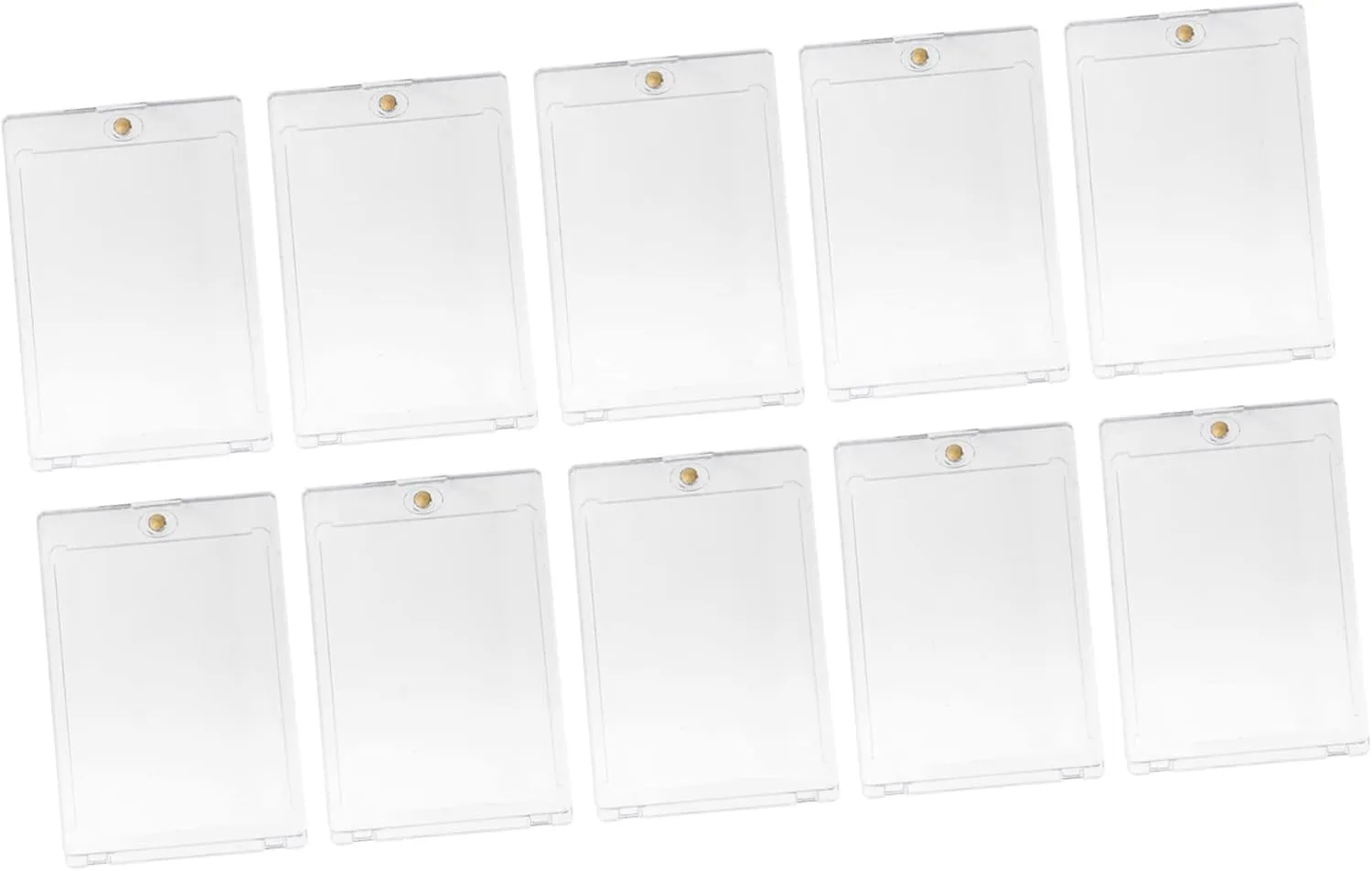 FAVOMOTO Game Card Holder of 10 Card Case for Playing Cards Sturdy Plastic Simple Stylish Design Gold Closure
