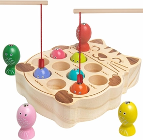 Fishing Game for Kids 3-5,Wooden Montessori Preschool Education Learning Hand-Eye Cognition & Fine Motor Skill Color Sorting Magnetic Fishing Toys Easter Basket Stuffers for Toddler Boys Girls