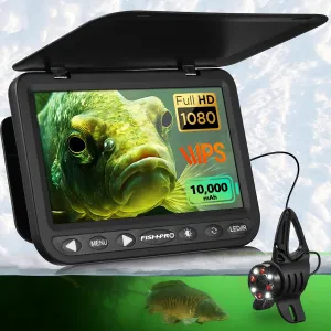 [FishPRO® 2025 Upgrade] No.1 HD 1080P Underwater Fishing Camera 7'' - w/10,000mAh (Easy to Use) Ice Fishing Camera Underwater, Fish Finder Camera for Ice Lake Boat Fishing w/USB-C, LED IR, 25m/82ft