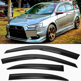 FITS 2008-2017 Lancer EVO 10 MR JDM Mugen Style Window Visor RAIN Guard Deflector