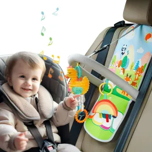 Flamingo Car Seat Toys for Babies 0-6 Months - Infant Kick & Play Activity Center with Music