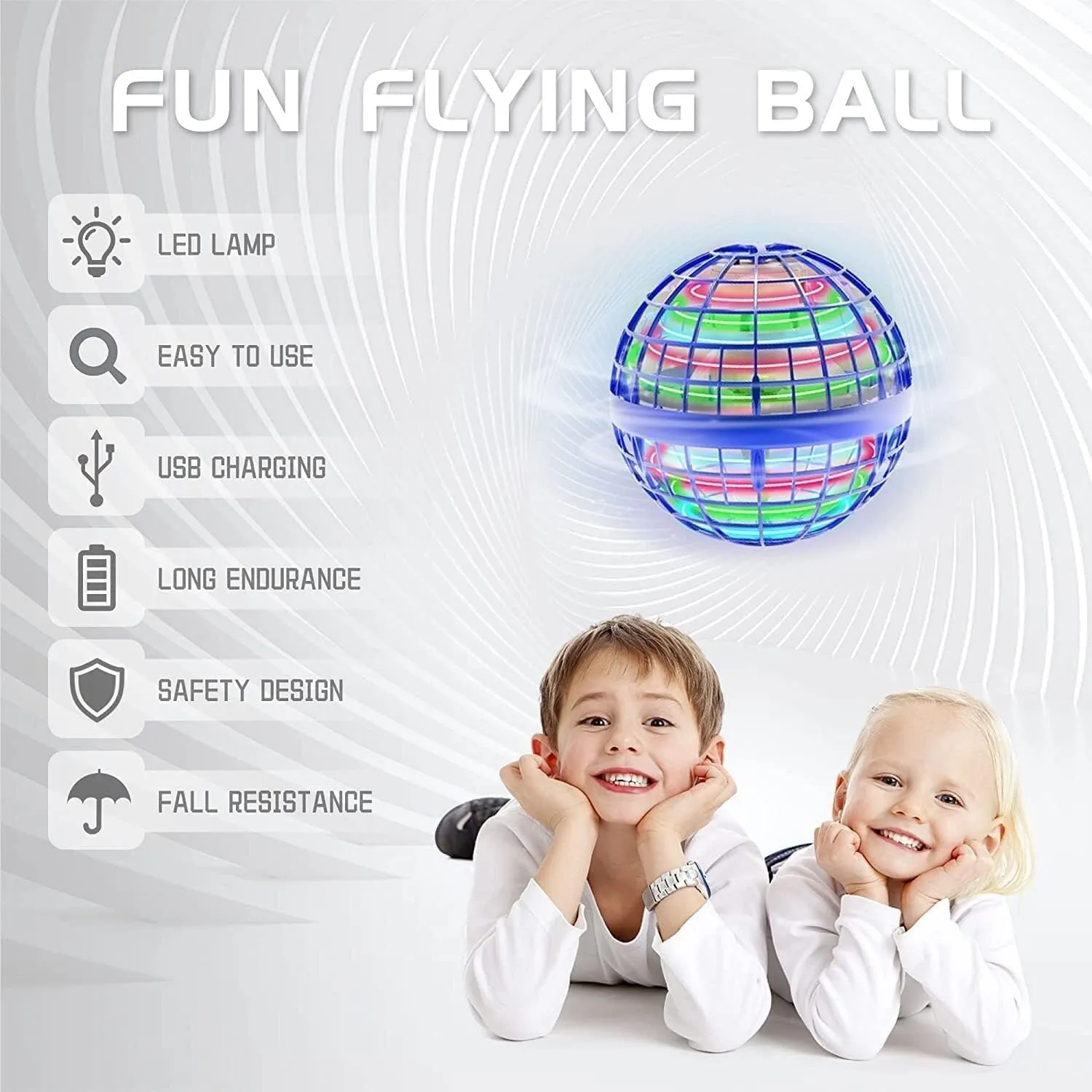 Flying Orb Ball Toy, Flying Toy Boomerang Fly Spinners for Kids Adults Indoor Outdoor Flying Ball Toy, Globe 360°Rotating Hand Controlled Flying Orb Ball Toys Magic Toy (Blue)chinese yoyo(Blue)