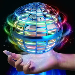 Flying Orb Ball Toy, Flying Toy Boomerang Fly Spinners for Kids Adults Indoor Outdoor Flying Ball Toy, Globe 360°Rotating Hand Controlled Flying Orb Ball Toys Magic Toy (Blue)chinese yoyo(Blue)
