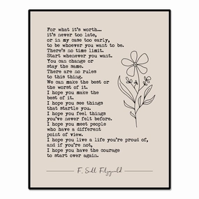 For What It's Worth Wall Art, Literature Prints, Book Quotes, Minimalist Dorm Decor, Boho Quote Print, Book Page Wall Decor, Ready for Hanging (11X14 INCH With Black Framed)