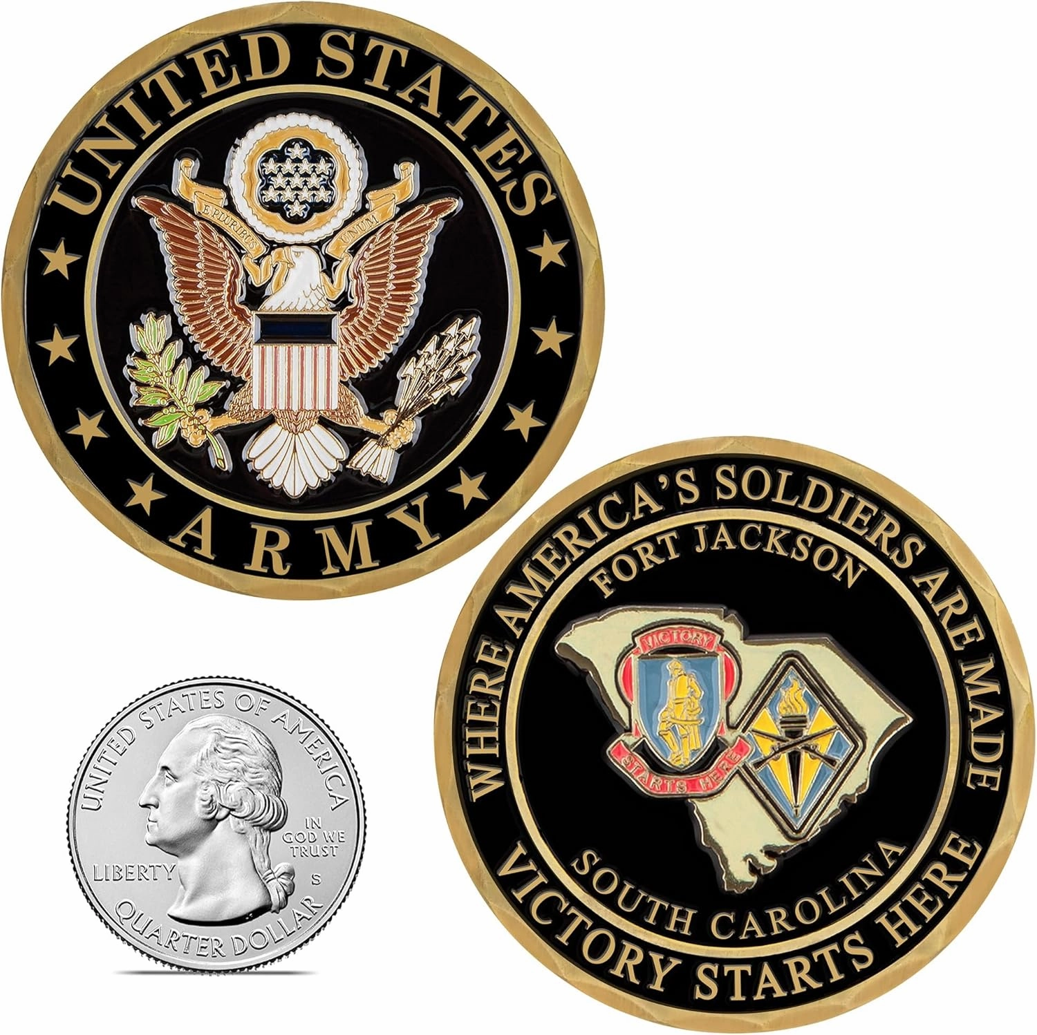 Fort Jackson Challenge Coin - US Army Coin - Army Gifts for Soldiers - Disabled Vet Owned Small Business