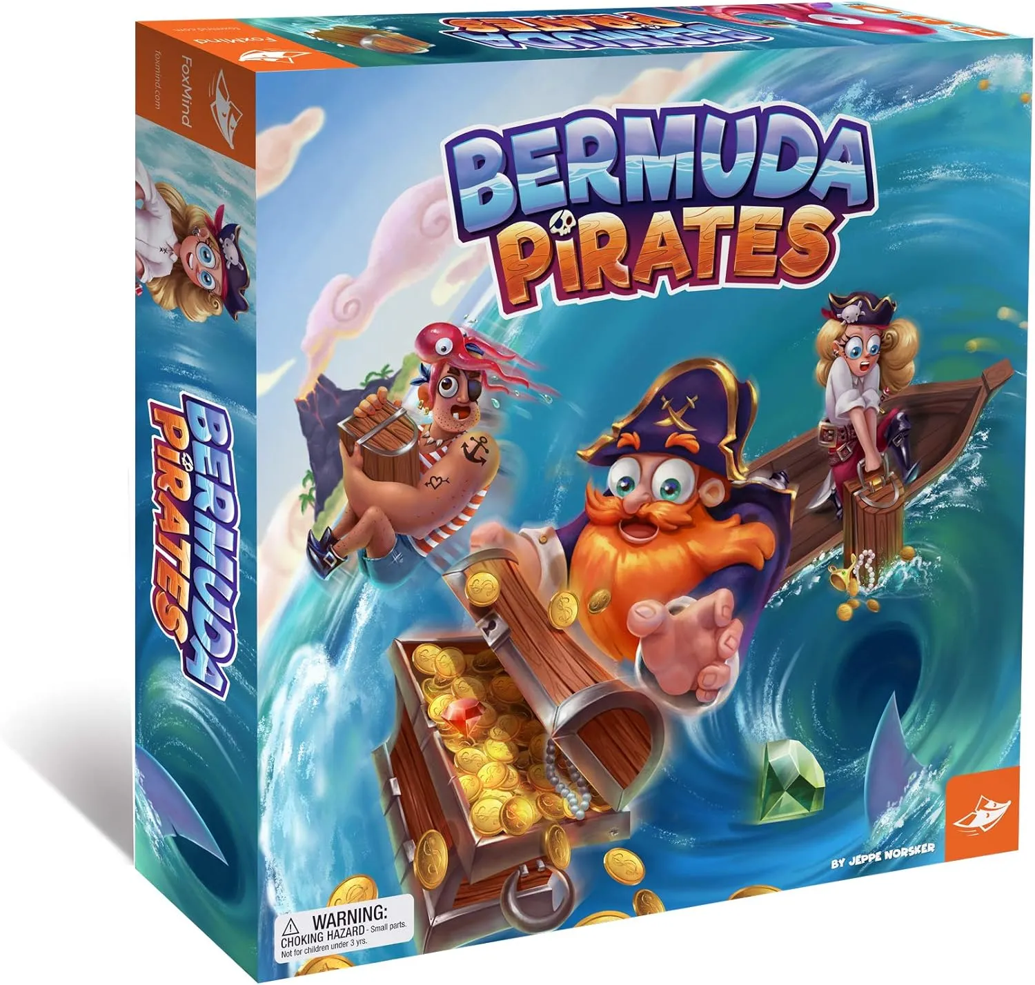 FoxMind, Bermuda Pirates Magnetic Board Game for Kids, Captivating Pirate Adventure for Family and Friends