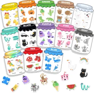 Fridge Magnets for Toddlers, Magnetic Color Sorting Set, Learning Colors Recognition Magnets, 13 Colors Sorting Toys for Whiteboard, Refrigerator Homeschool Must Haves