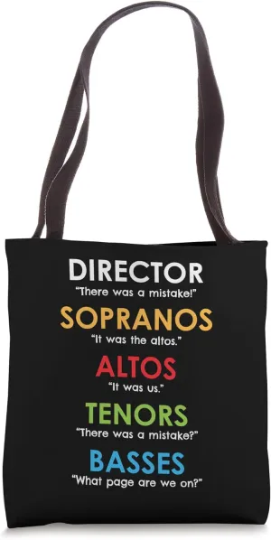 Funny Choir Director Gifts Orchestra Soprano Alto Singer Tote Bag