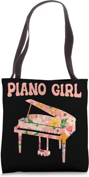 Funny Piano Music Instrument Musician - Piano Girl Tote Bag