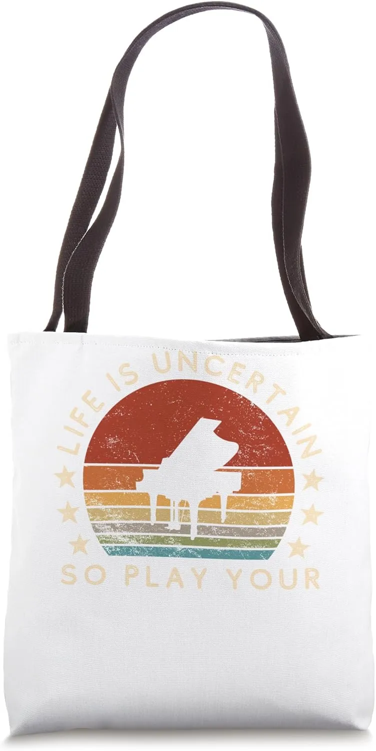 funny piano slogan tee - embrace life's uncertainty Tote Bag
