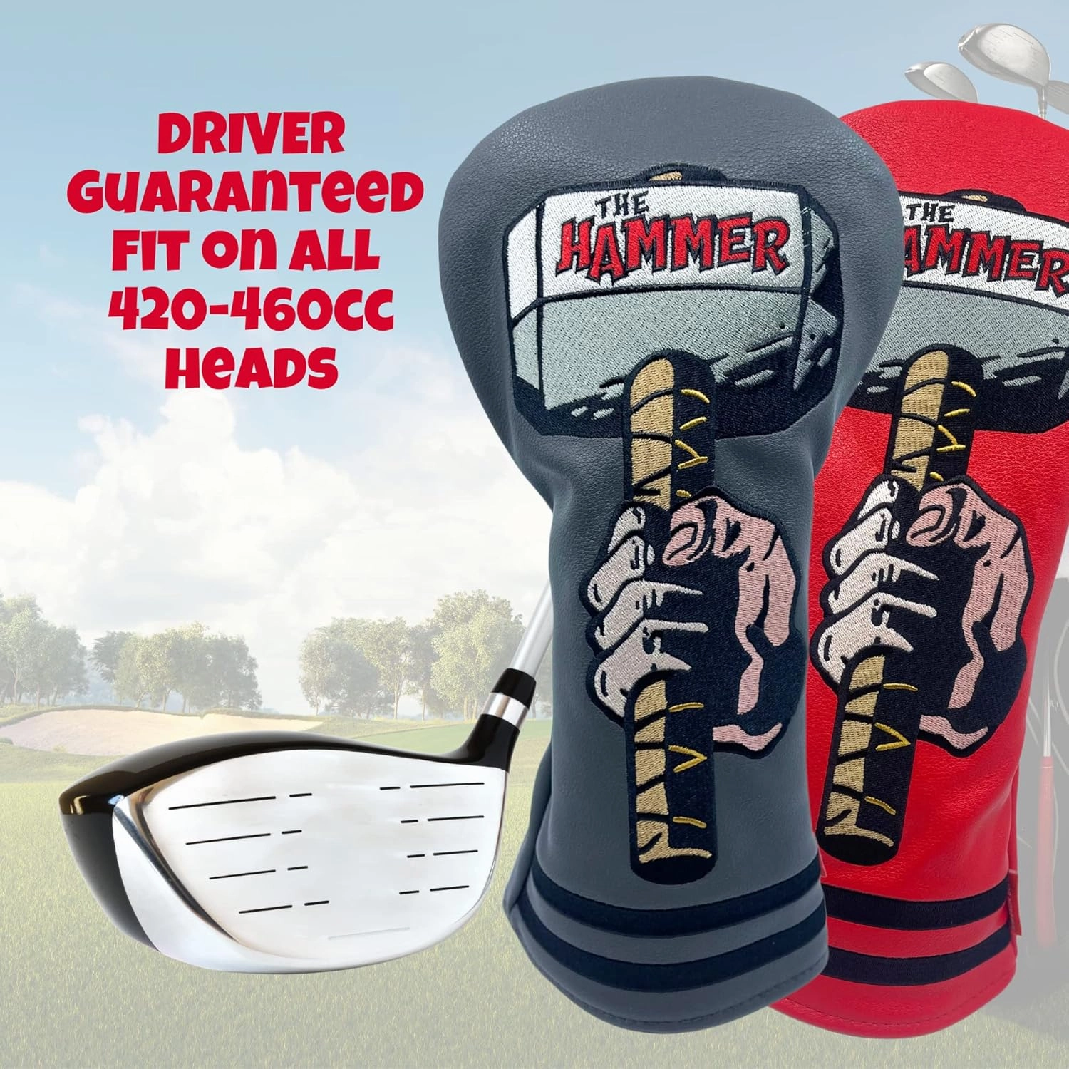 Funny Golf Club Covers The Hammer Driver Headcover and Little Hammer Fairway Wood Head Covers, Golf Accessories for Men, Golfer Gifts for Men, Golf Head Covers for Dad