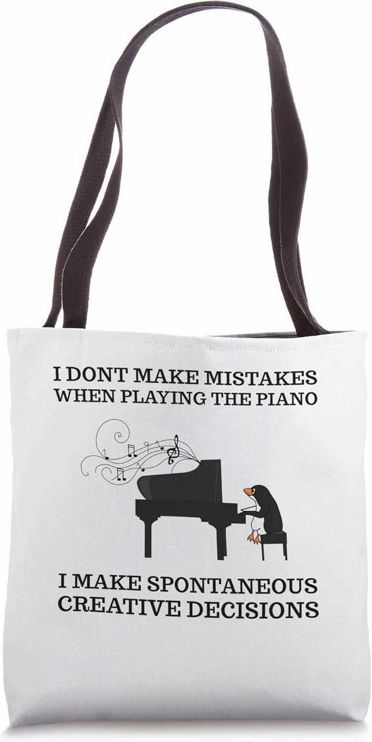 Funny Piano Penguin Gift for Pianist Musician Tote Bag