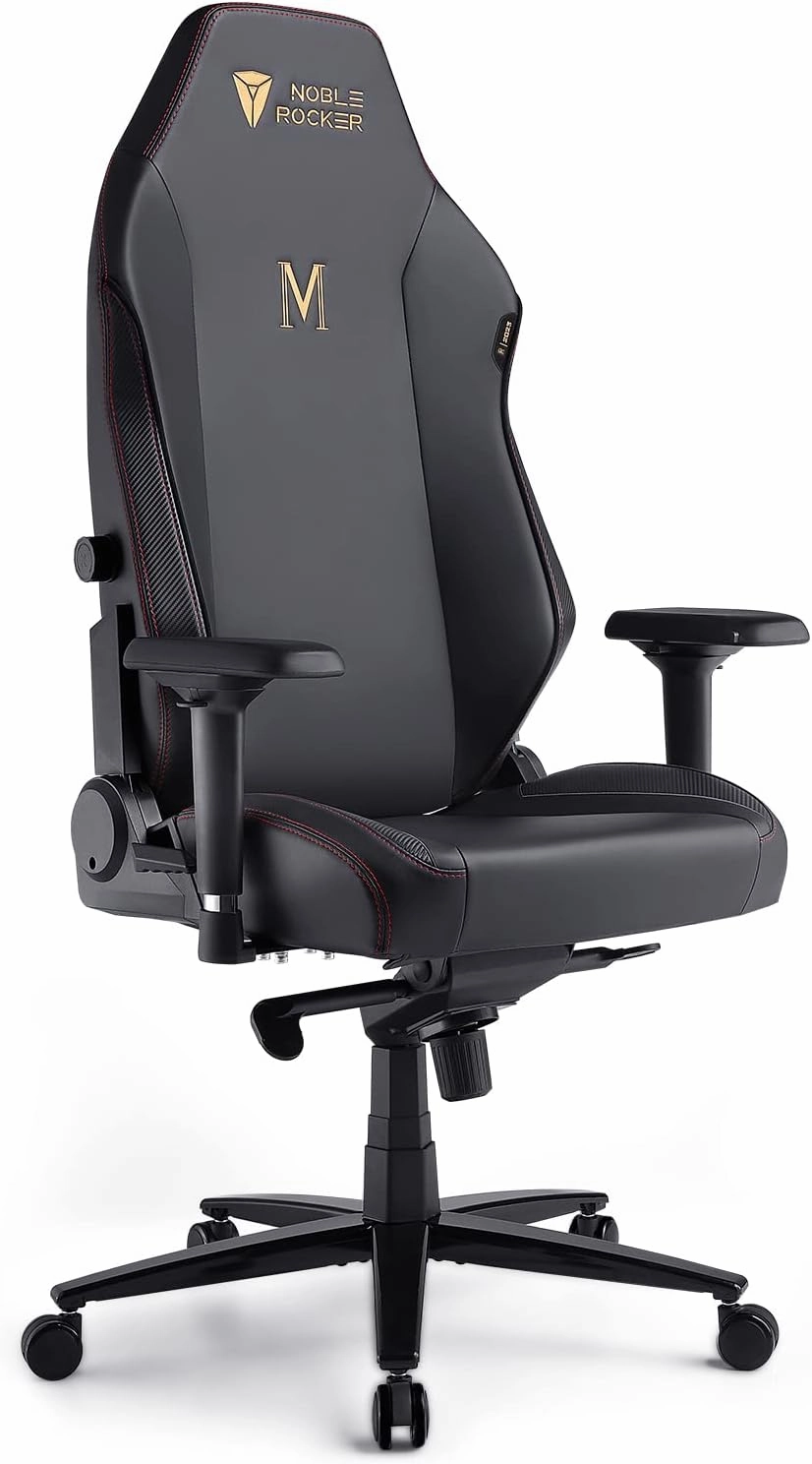 Gaming Chair Ergonomic PC Game Chair- Lumbar Support Headrest 4D Armrests Computer Chair, Big and Tall Comfortable Large, Rolling, Ergonomic, Cushion Availability, Metal, Black