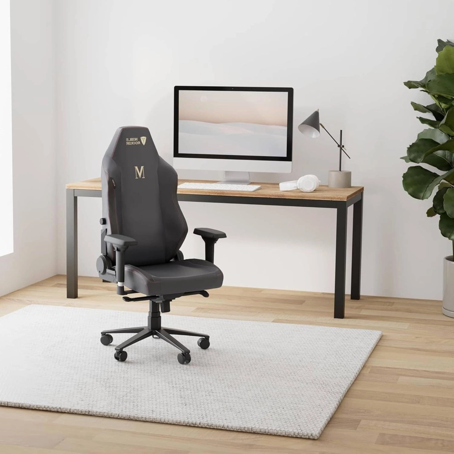 Gaming Chair Ergonomic PC Game Chair- Lumbar Support Headrest 4D Armrests Computer Chair, Big and Tall Comfortable Large, Rolling, Ergonomic, Cushion Availability, Metal, Black