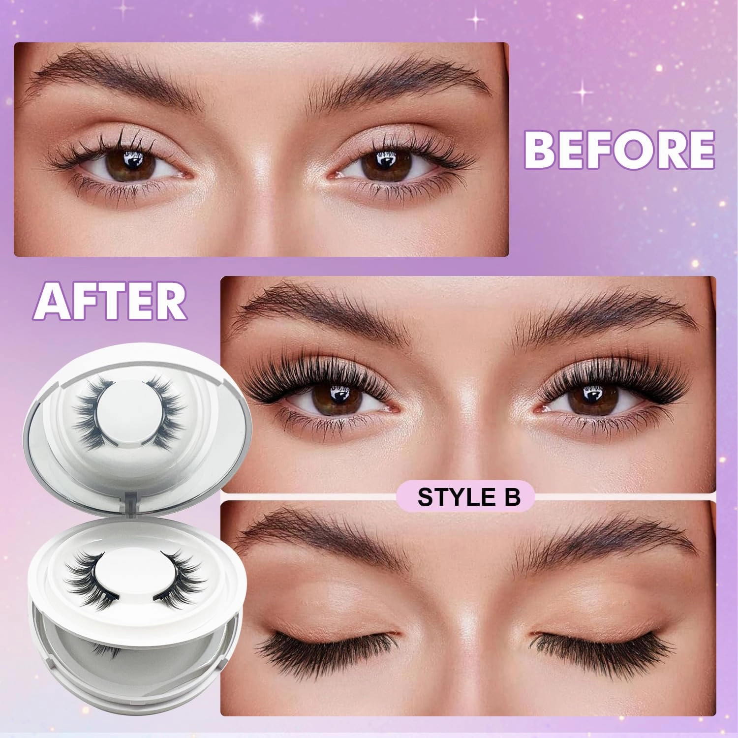 Giani Magnetic Eyelashes with Applicator, Magnetic Eyelashes Natural Look,Reusable Magnet Lashes No Glue Needed Soft Lashes Kit(Natural Simple)