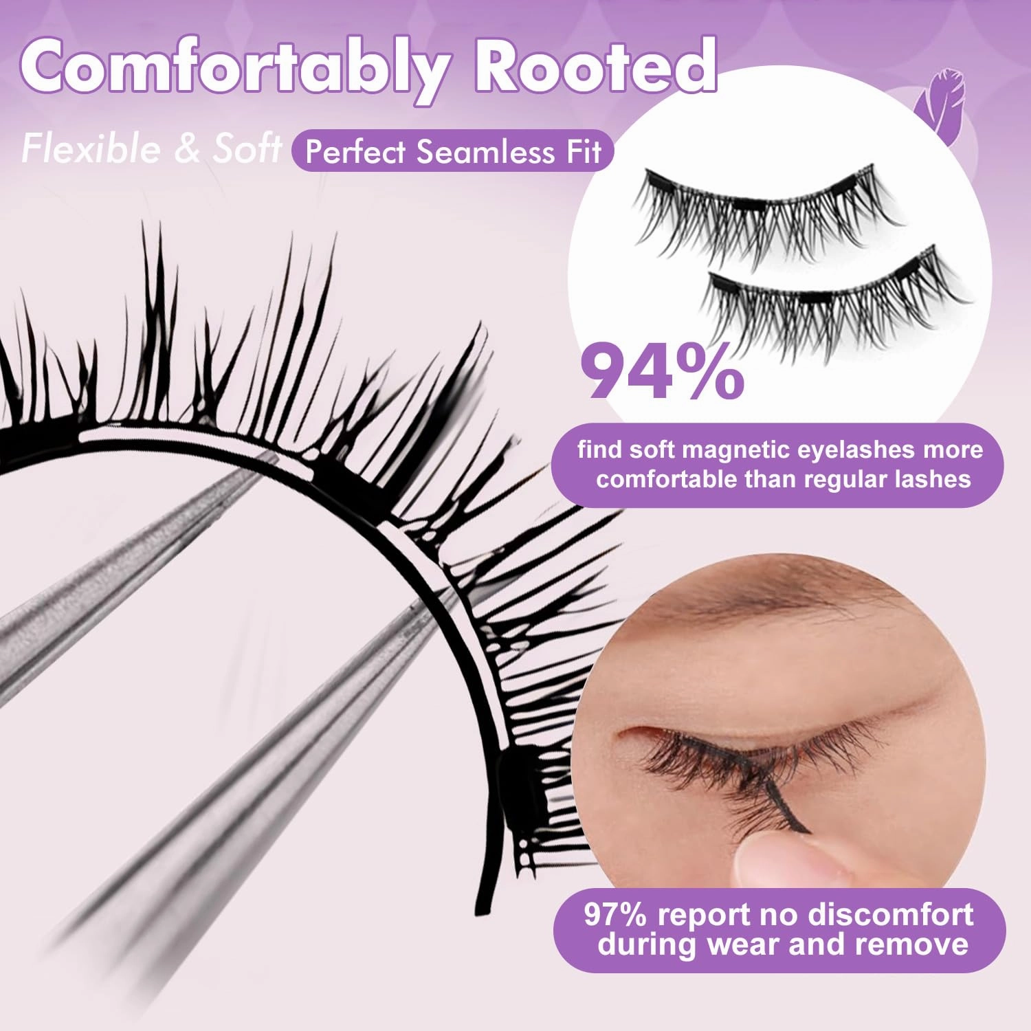 Giani Magnetic Eyelashes with Applicator, Magnetic Eyelashes Natural Look,Reusable Magnet Lashes No Glue Needed Soft Lashes Kit(Natural Simple)