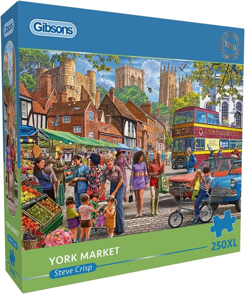 Gibsons York Market 250XL Piece Jigsaw Puzzle | Beautiful Colourful Jigsaw Puzzle Extra Large Piece Sustainable Puzzle for Adults | Premium 100% Recycled Board Great Gift for Adults Gibsons Games