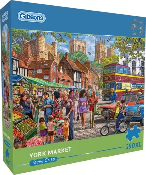 Gibsons York Market 250XL Piece Jigsaw Puzzle | Beautiful Colourful Jigsaw Puzzle Extra Large Piece Sustainable Puzzle for Adults | Premium 100% Recycled Board Great Gift for Adults Gibsons Games