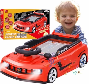 Gifts2U Musical Steering Wheel Racing Cars Adventure Toys for Kids, with Music & Vehicle Sound Simulated Learning Driving Cars Toys Competition Game Birthday Gift for Boy Girl Toddler Age 2 3 4 5 6 7