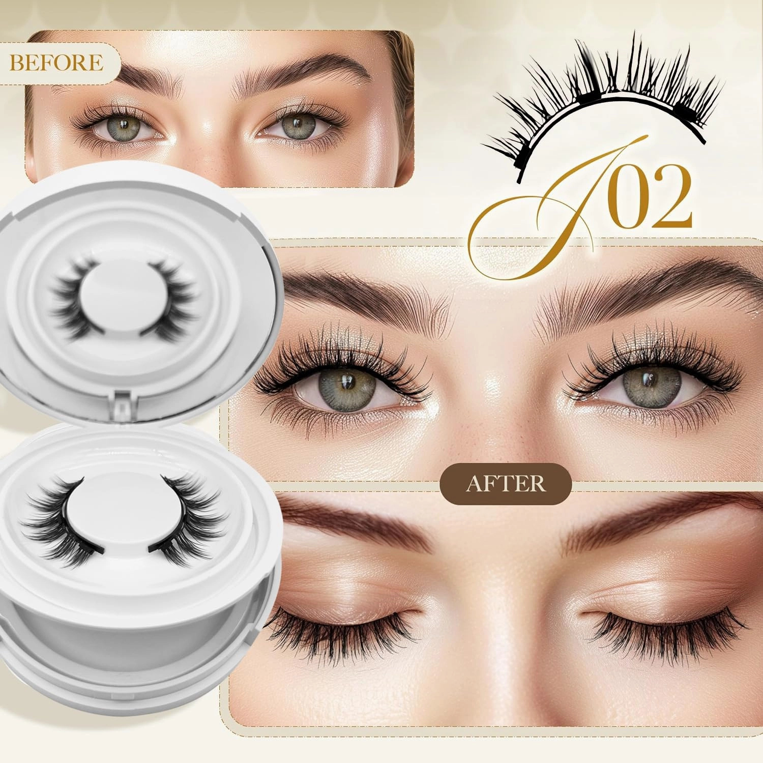 Ginani Magnetic Lashes,Ginani Magnetic Lashes Kit,Magnet Eyelashes with Applicator Natural Look,No Glue Needed Reusable Soft Eyelashes Kit for Women(Natural Fuller)
