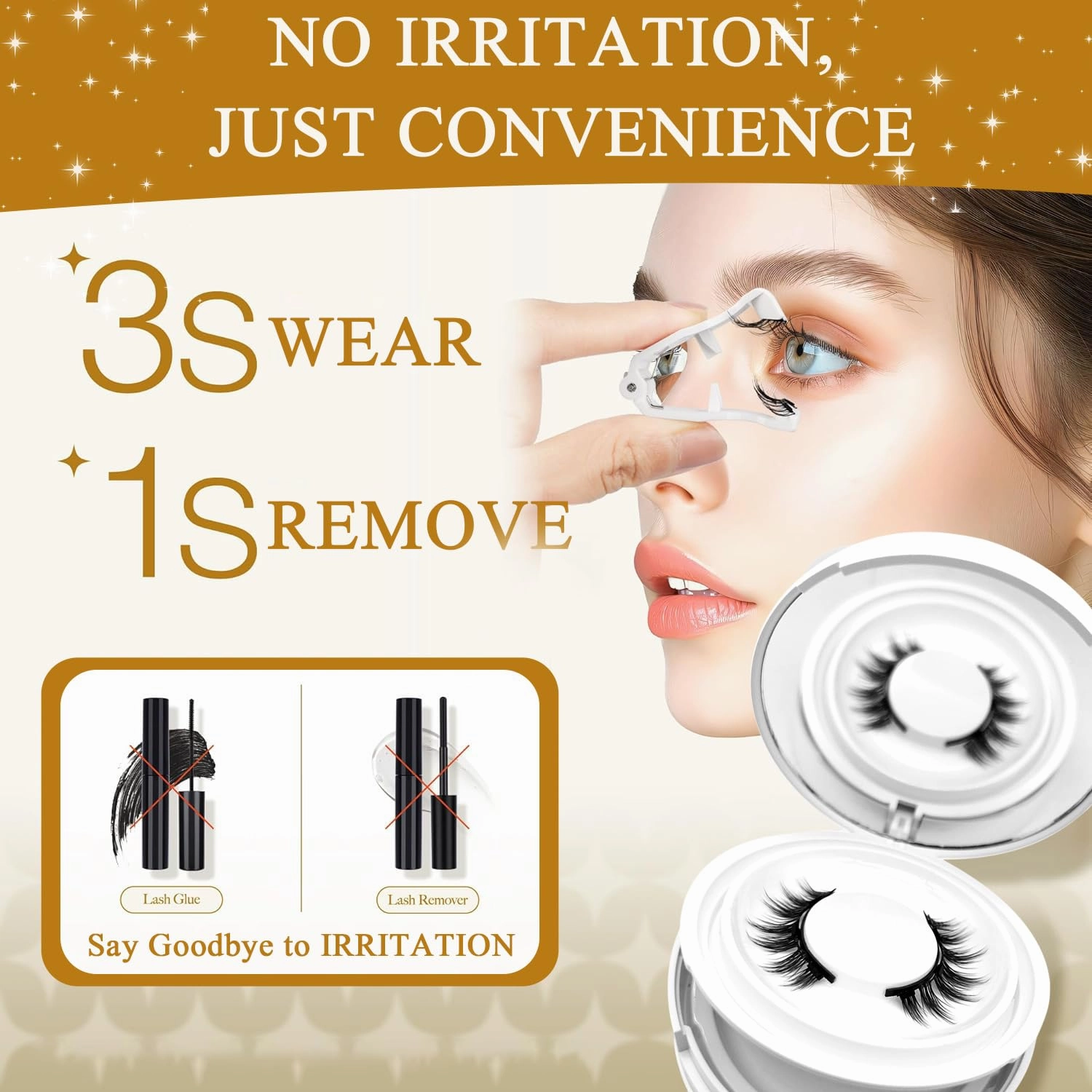 Ginani Magnetic Lashes,Ginani Magnetic Lashes Kit,Magnet Eyelashes with Applicator Natural Look,No Glue Needed Reusable Soft Eyelashes Kit for Women(Natural Fuller)