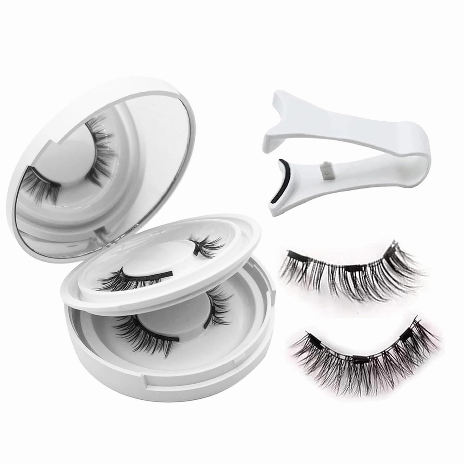 Ginani Magnetic Lashes,Ginani Magnetic Lashes Kit,Magnet Eyelashes with Applicator Natural Look,No Glue Needed Reusable Soft Eyelashes Kit for Women(Natural Fuller)
