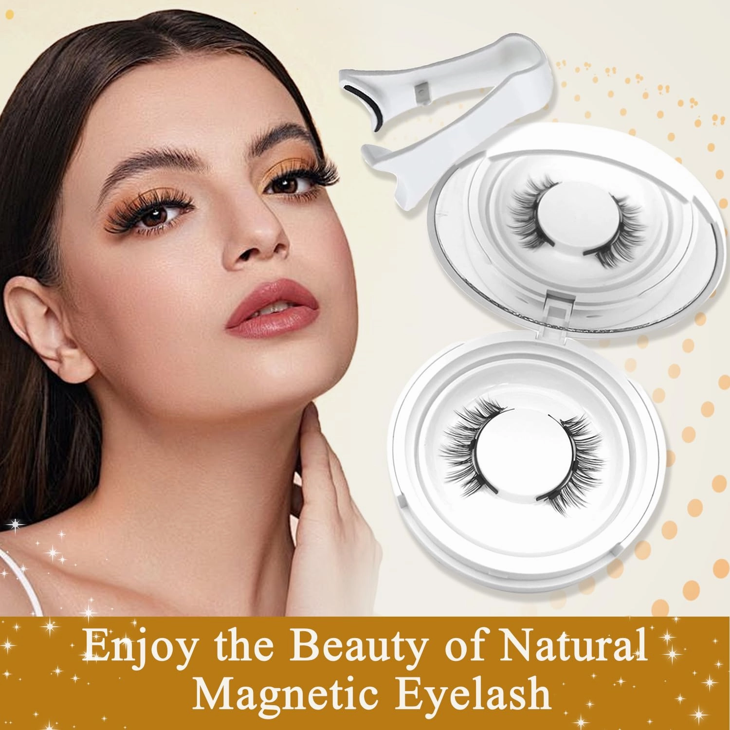 Ginani Magnetic Lashes,Ginani Magnetic Lashes Kit,Magnet Eyelashes with Applicator Natural Look,No Glue Needed Reusable Soft Eyelashes Kit for Women(Natural Fuller)