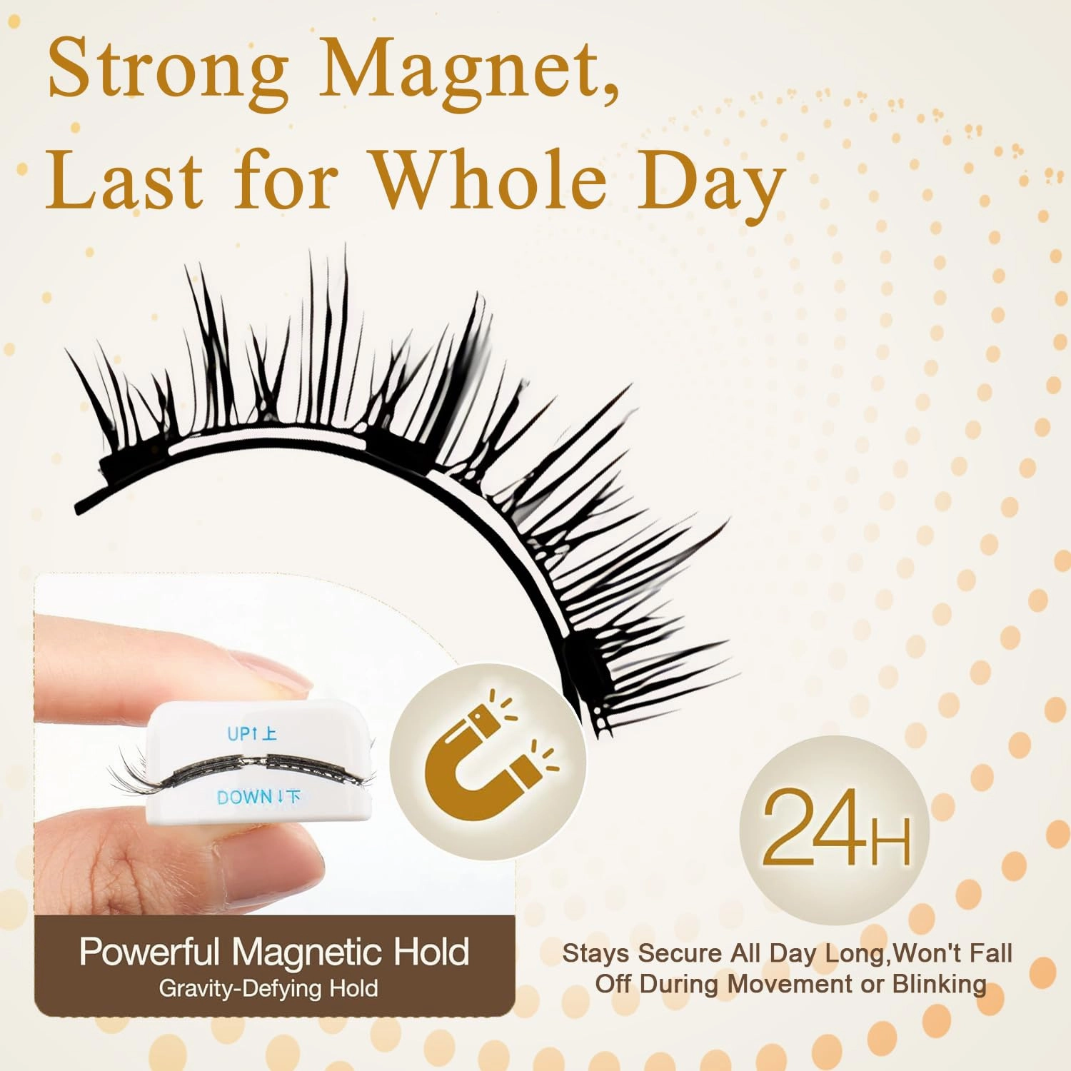 Ginani Magnetic Lashes,Ginani Magnetic Lashes Kit,Magnet Eyelashes with Applicator Natural Look,No Glue Needed Reusable Soft Eyelashes Kit for Women(Natural Fuller)