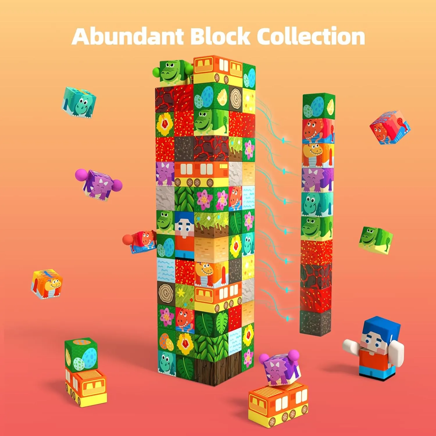 GobiDex Magnetic Blocks Kids Building Toys for Boys Girls 3 , Game-Based Build Jurassic MagWonder with Magnet Construction Dinosaur Toys, Upgraded STEM Sensory Gift for Birthday