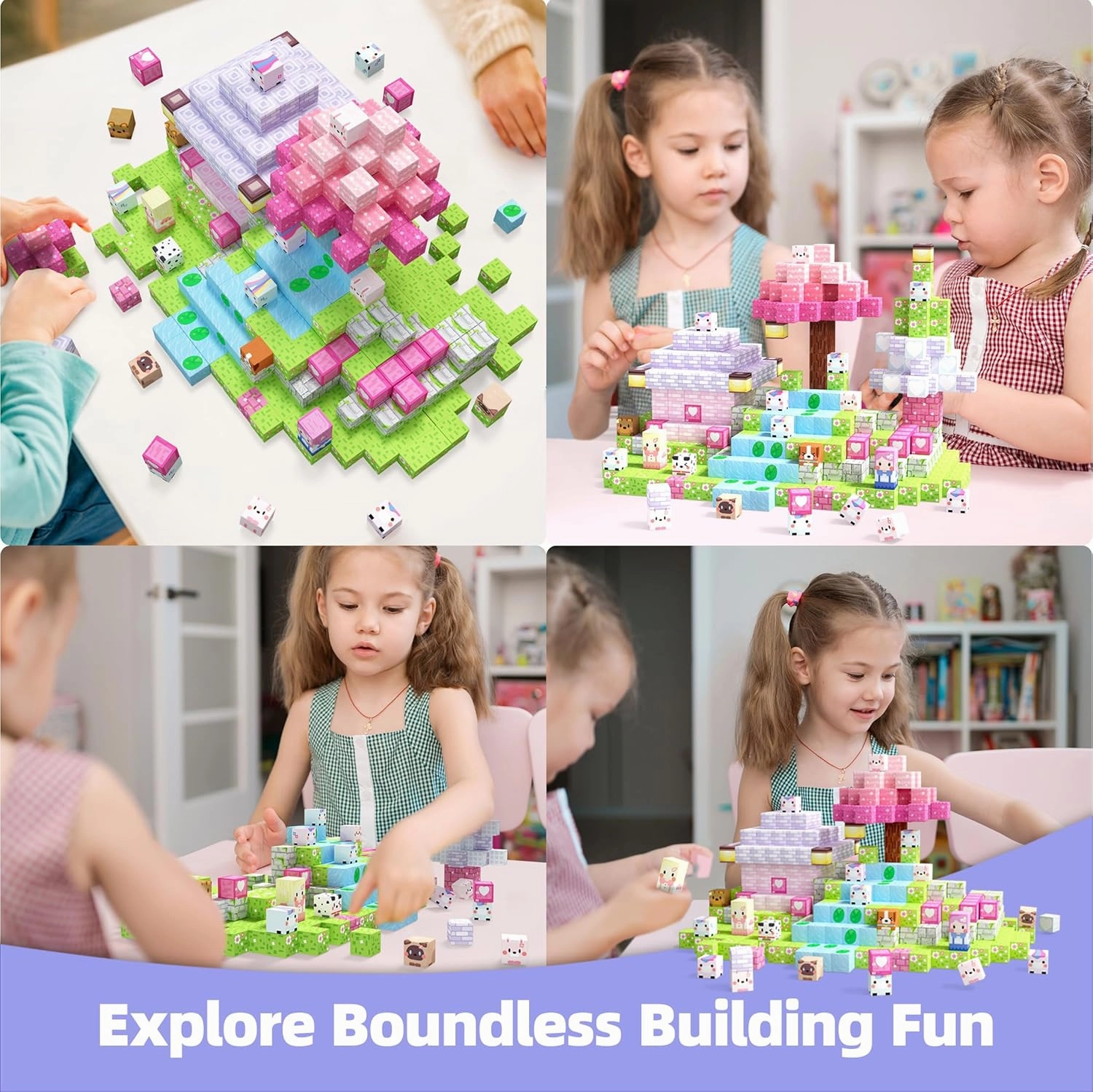 GobiDex Magnetic Blocks Kid Building Toys for 3  Years Old Girls, STEM Sensory Gifts for Princess, Kids Magnets Build MagWonder World Game for Toddler