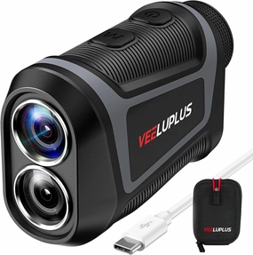 Golf Rangefinder with Slope, 30,000 Uses on a Single Charge, 0.28S Fast Flag Locking Vibration, USB-C Rechargeable, Magnet Mount Laser Rangefinder, LCD Clarity View Range Finder Golf VEELUPLUS