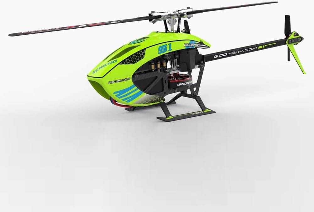Goosky Legend S1 Mini 3D RC Helicopter Compatible with Pulse 300mAh 50C 7.4V 2S Lipo Battery - Remote Control Helicopter Model Toy for Adult (BNF) (Green)
