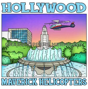 Grand Park Fountain with Helicopter