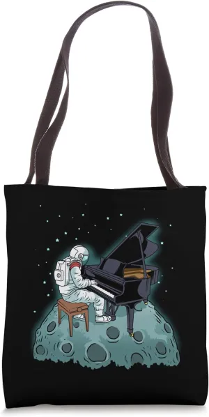 Grand Piano Gift Kids Pianist Gift Astronaut Music Piano Tote Bag