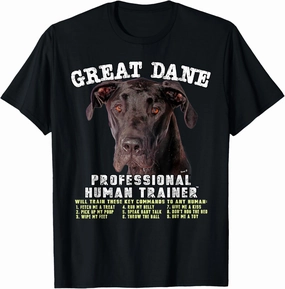 Great Dane Black Professional Human Trainer T-Shirt