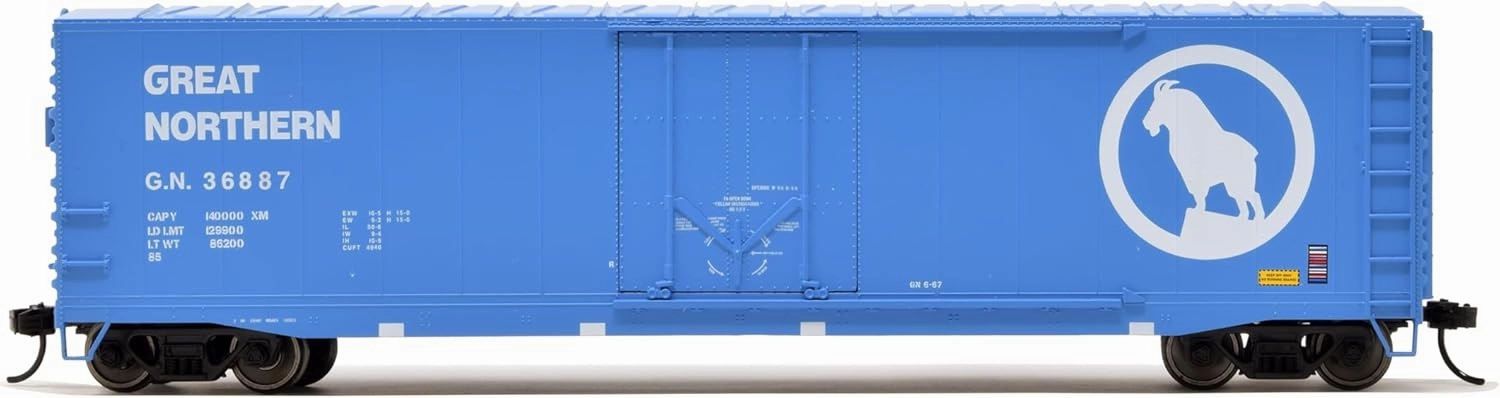 Great Northern Railroad Box Car with Plug Door Running Number #36887 HO Scale Train Rolling Stock HR6634D