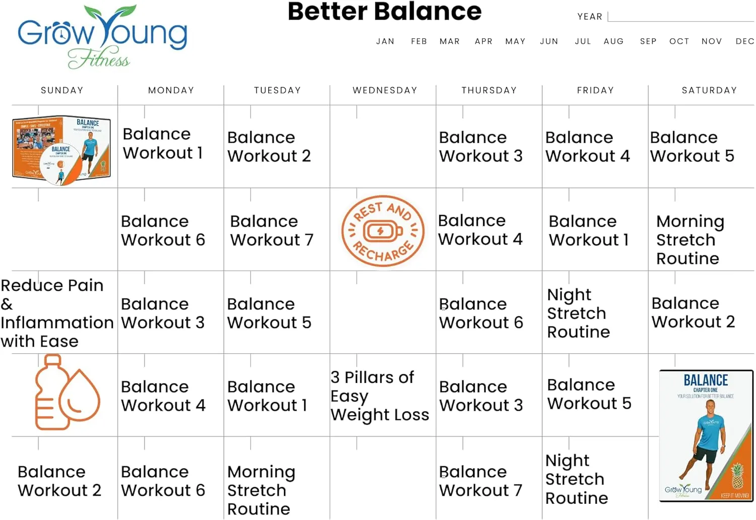 Grow Young Fitness Chapter One Exercise DVDs for Seniors - Low Impact Workouts from Home - Simple, Safe, Effective Workout DVD for Elderly