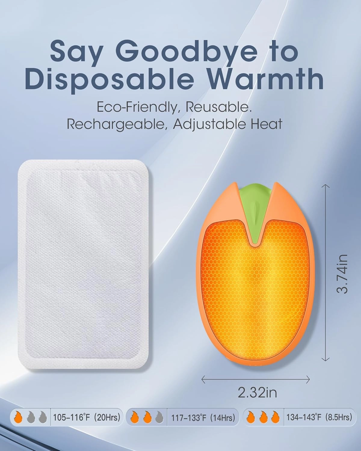 Hand Warmers Rechargeable, 2 Pack, 6000mAh Magnetic Electric Handwarmers, 20Hrs Long Heating USB Pocket Hand Warmers Gifts for Women Men, Fishing, Golf, Hunting, Camping