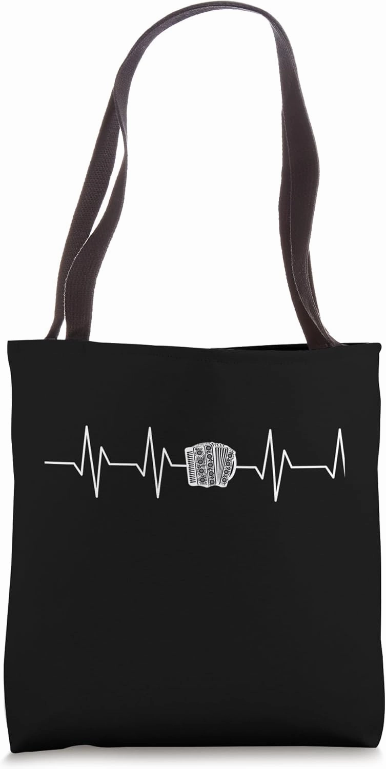 Heartbeat Accordion pulse line Gift Idea concertina Tote Bag