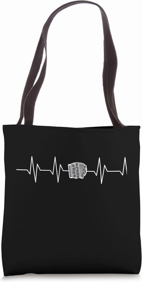 Heartbeat Accordion pulse line Gift Idea concertina Tote Bag