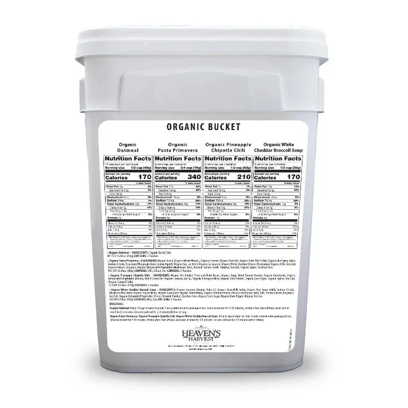Heaven's Harvest 1,488 Servings Organic Emergency Food Supply