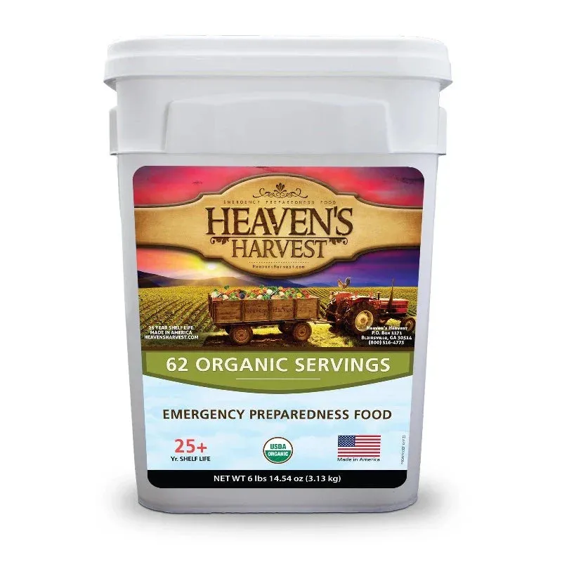 Heaven's Harvest 1,488 Servings Organic Emergency Food Supply