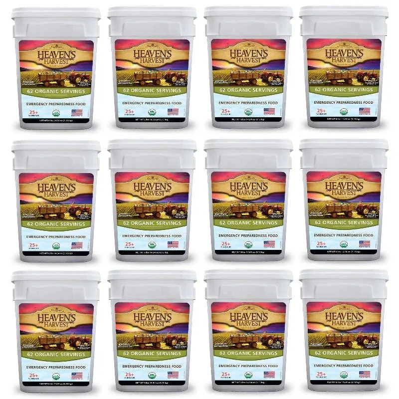 Heaven's Harvest 1,488 Servings Organic Emergency Food Supply