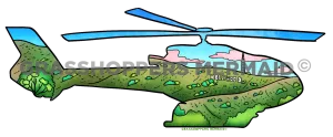 Helicopter Land & Sky Scene
