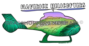 Helicopter Outline & Hollywood Sign